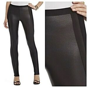 BCBG Maxazria Landyn Faux Leather Striped Panel Moto Leggings